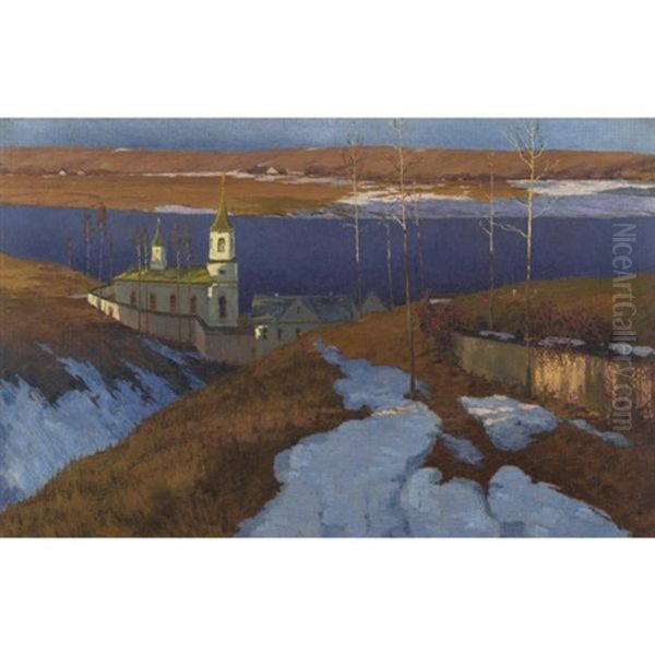 Orthodox Monastery In Latvia Oil Painting by Vilhelms Purvitis