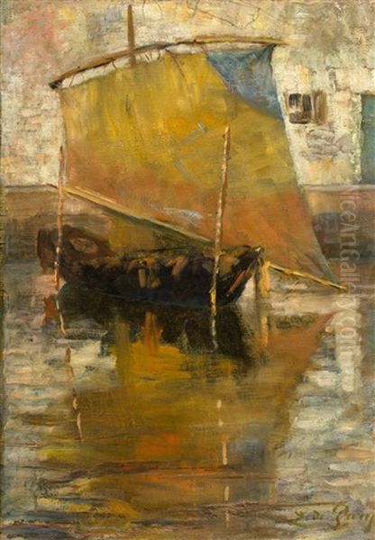 Bateau De Peche Oil Painting by Edmond Jean de Pury