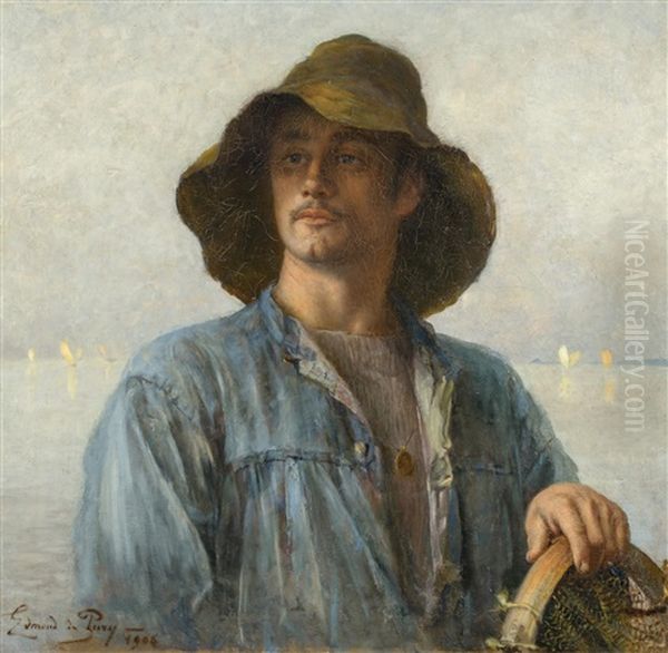 Le Pecheur De Venise Oil Painting by Edmond Jean de Pury