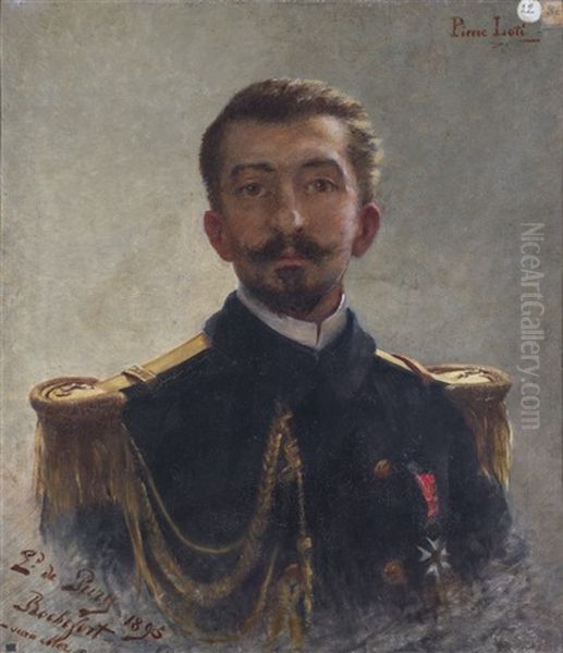 Portrait De Pierre Loti Oil Painting by Edmond Jean de Pury