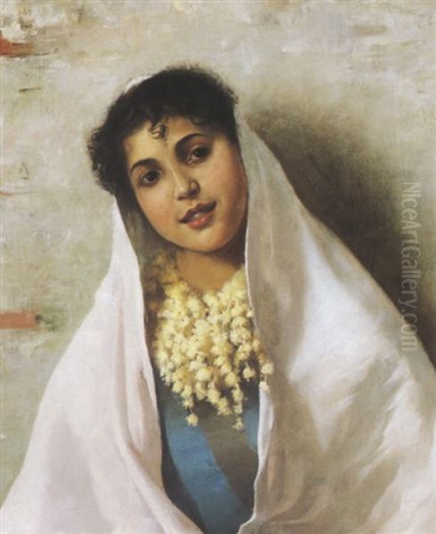 Jeune Mariee Algerienne Oil Painting by Edmond Jean de Pury