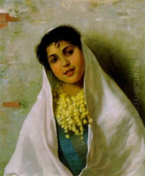 Jeune Mariee Arabe Oil Painting by Edmond Jean de Pury