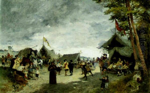 An Army Camp During The Thirty Years War Oil Painting by Friedrich von Puteani