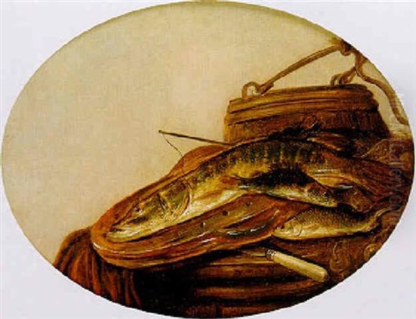 Fischstilleben Oil Painting by Pieter de Putter