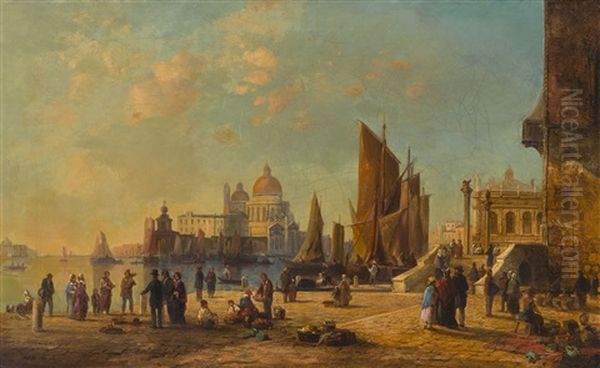 Venedig Oil Painting by Josef Karl Berthold Puettner