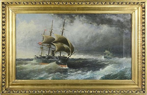 Marine Oil Painting by Josef Karl Berthold Puettner