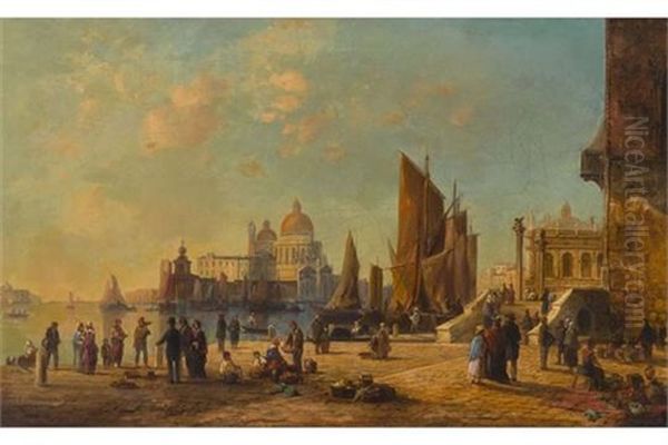 Venedig Oil Painting by Josef Karl Berthold Puettner