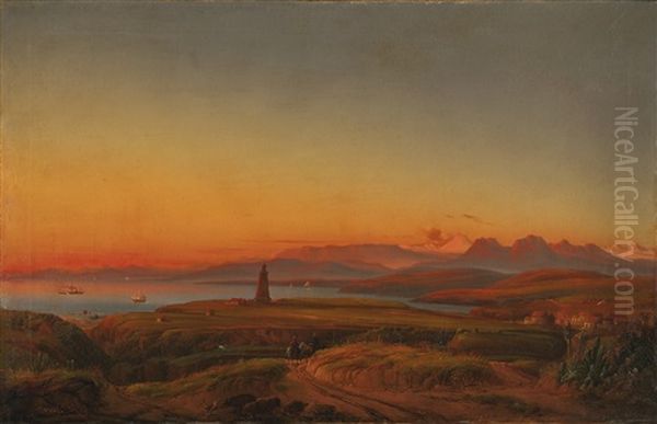 Bay Near Valparaiso, Chile by Josef Karl Berthold Puettner