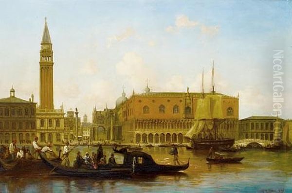 The Grand Canal, Venice Oil Painting by Josef Karl Berthold Puettner