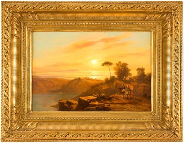 U Jezera Nemi Oil Painting by Josef Karl Berthold Puettner