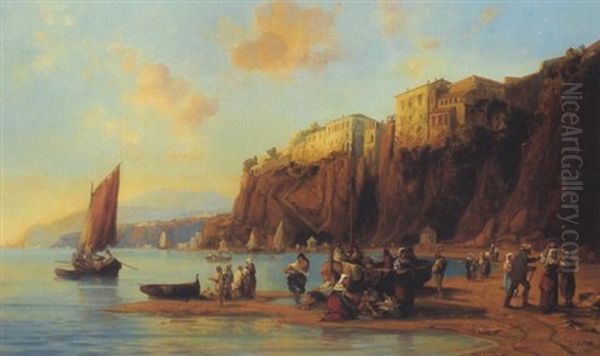 Tropea In Kalabrien Oil Painting by Josef Karl Berthold Puettner