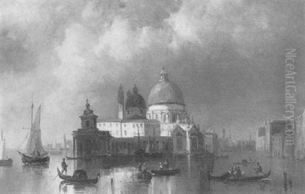 Blick Auf S.m. Salute, Venedig Oil Painting by Josef Karl Berthold Puettner