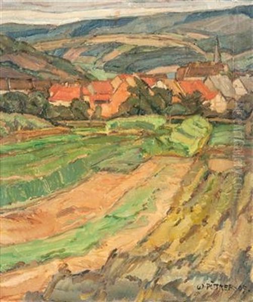 Landschaft Oil Painting by Walther Puttner