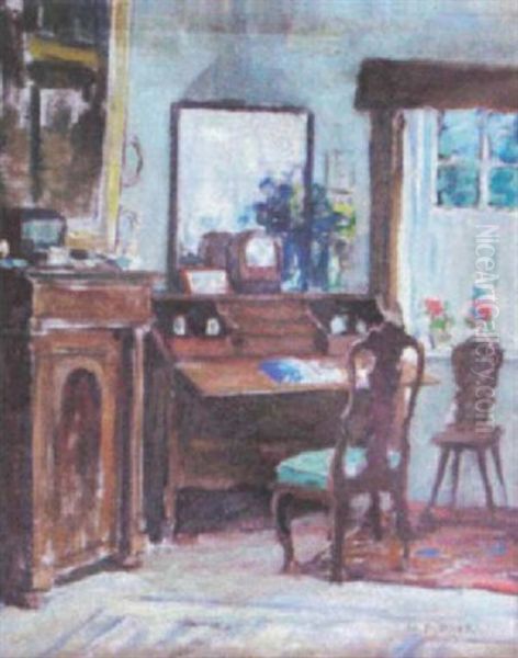 Stubeninterieur Oil Painting by Walther Puttner