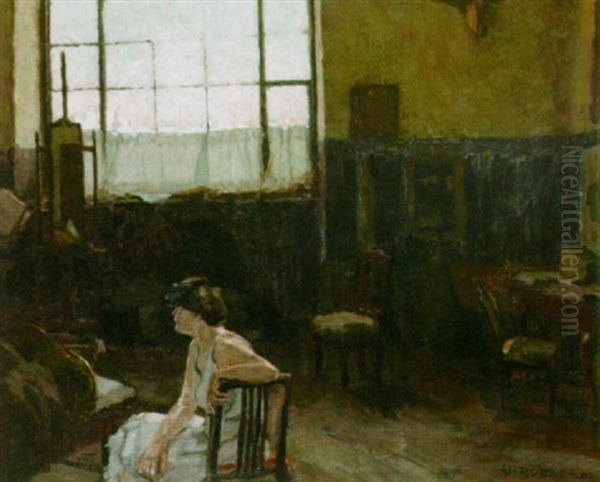 The Painter's Studio Oil Painting by Walther Puttner