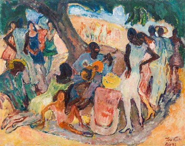 Caboclos Songs, Church Festival Penha Near Rio Oil Painting by Leo Putz