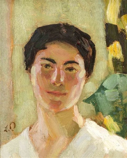 Bildnis Einer Jungen Frau Oil Painting by Leo Putz