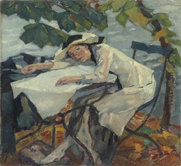 Im Garten Oil Painting by Leo Putz