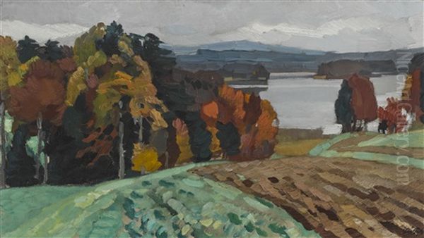 Langburgner See Oil Painting by Leo Putz