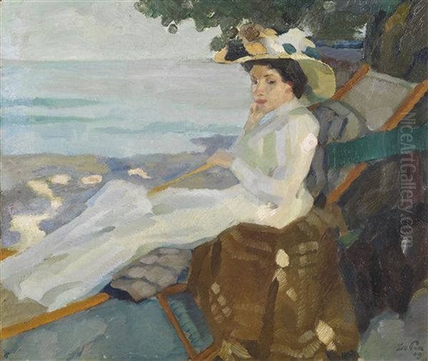 Am Strand Oil Painting by Leo Putz