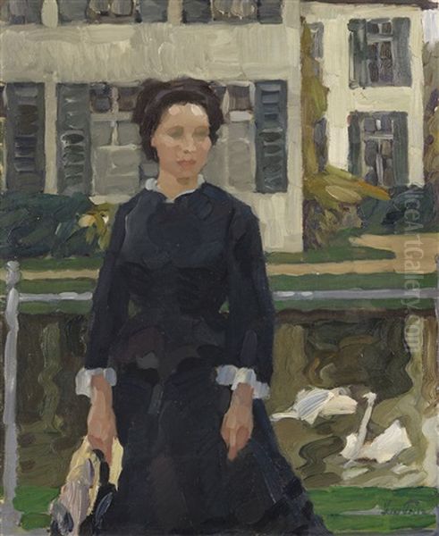 Bildnis (frieda Blell) Oil Painting by Leo Putz