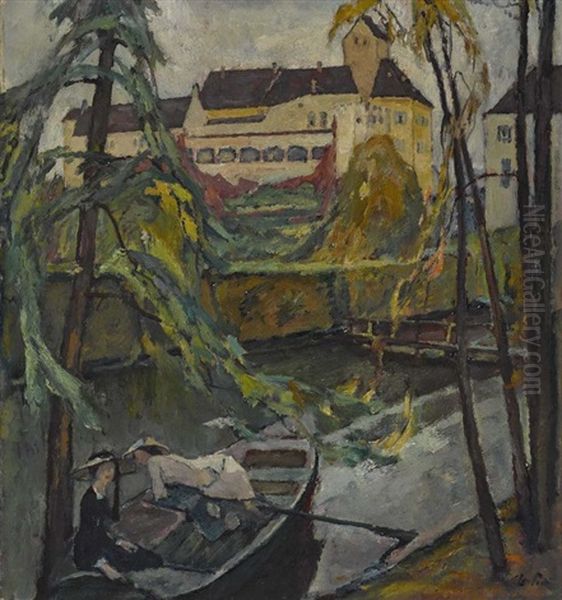 Schloss Seefeld Oil Painting by Leo Putz