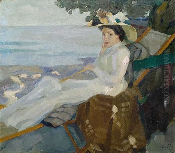 Am Strand Oil Painting by Leo Putz