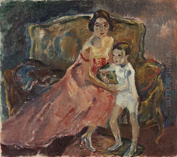 Genevieve Grether Und Sohn Oil Painting by Leo Putz