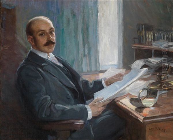 Landesgerichtsrat Dr. Homan Oil Painting by Leo Putz