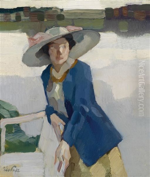 Frieda Am Langenburgner See Oil Painting by Leo Putz