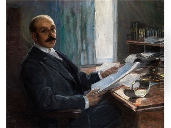 Portrait Des Dr. Homann, Landgerichtsrat In Meran Oil Painting by Leo Putz