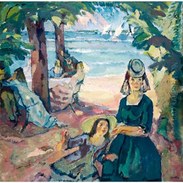 Regatta Oil Painting by Leo Putz