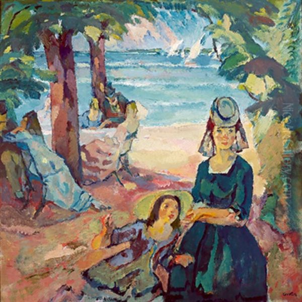 Regatta Oil Painting by Leo Putz