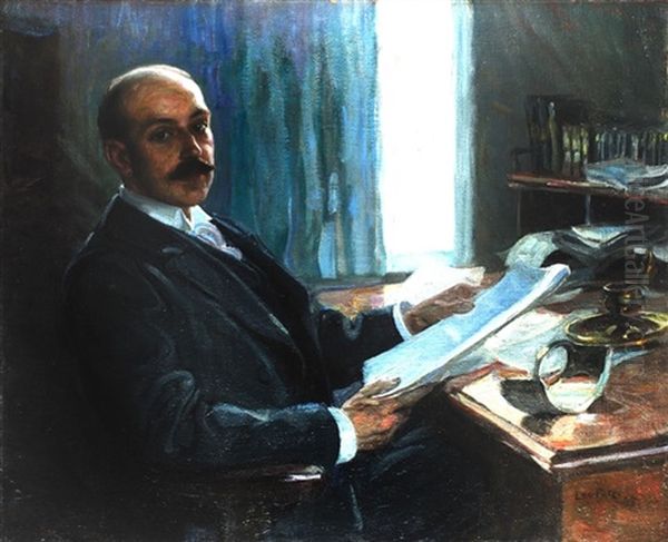 Portrait Des Landgerichtsrates Dr. Homann Oil Painting by Leo Putz