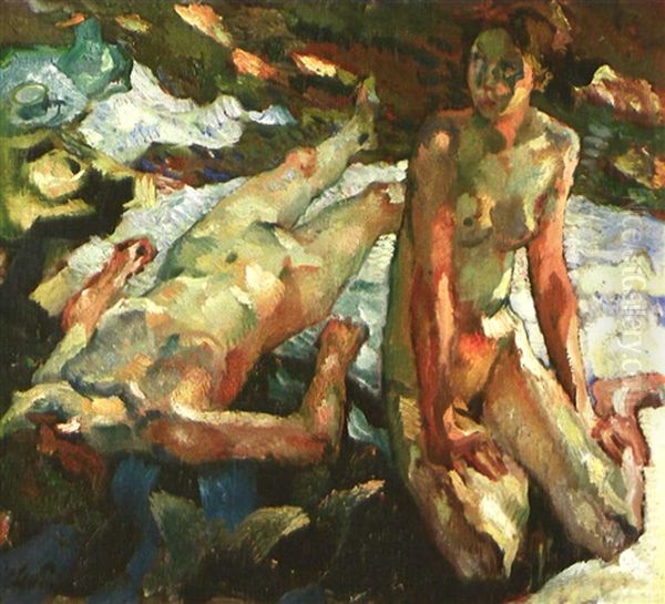 Waldesruhe Oil Painting by Leo Putz