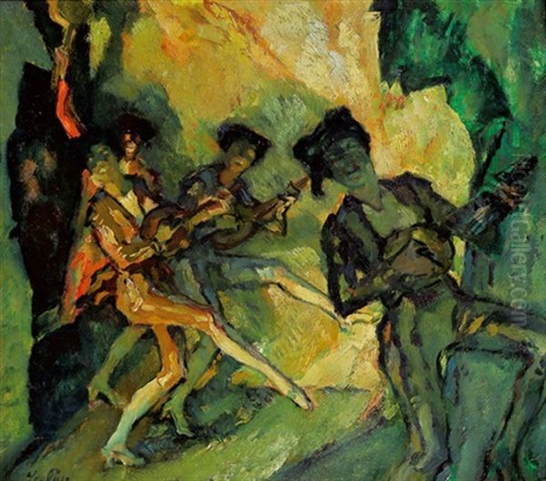 Tanzer Oil Painting by Leo Putz