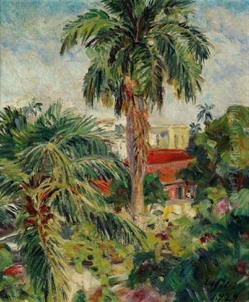 Jardin In Haliana, Brasilien Oil Painting by Leo Putz