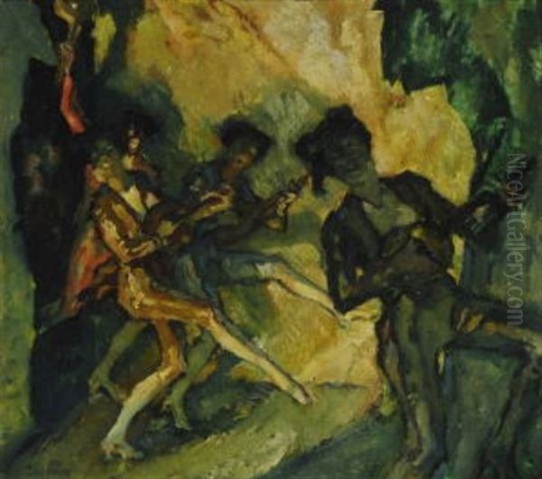 Tanzer Oil Painting by Leo Putz