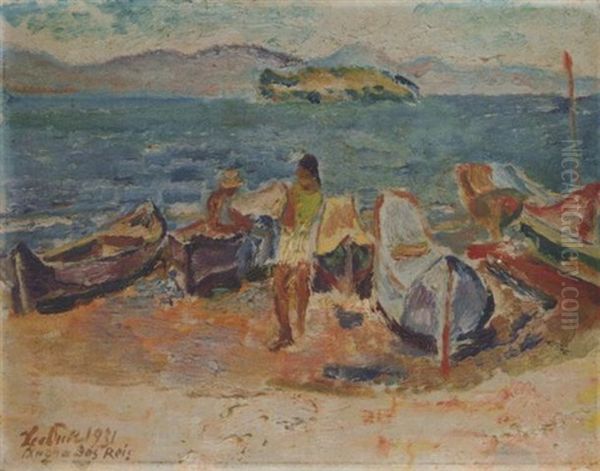 Fischerboote Bei Angra Dos Reis Oil Painting by Leo Putz