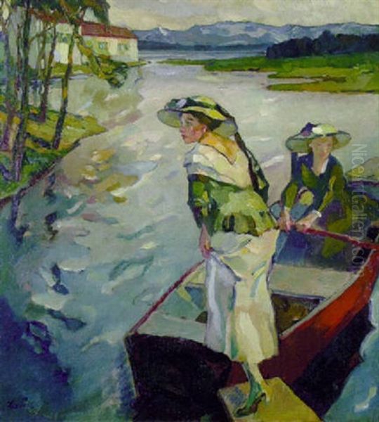 Abendlauten Oil Painting by Leo Putz