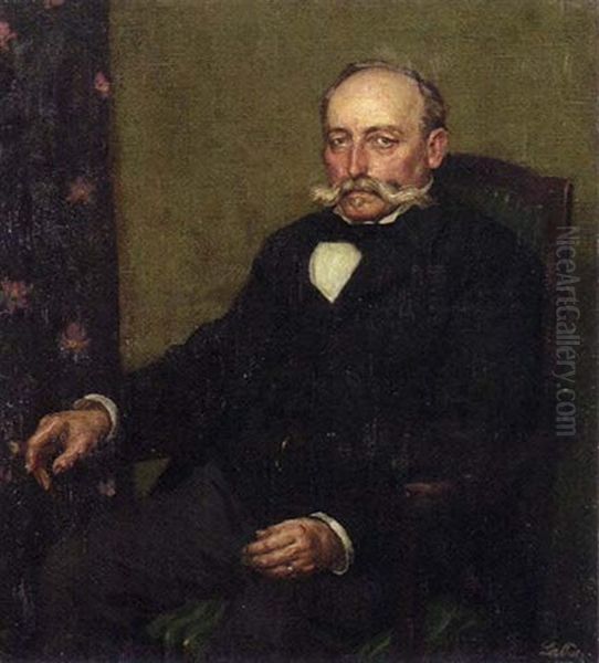 Herr M.l. Adler Oil Painting by Leo Putz