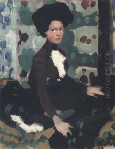 Frau Von Kuhlemann Oil Painting by Leo Putz