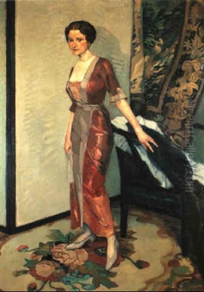 Portrait Frau Lilli Moll Oil Painting by Leo Putz