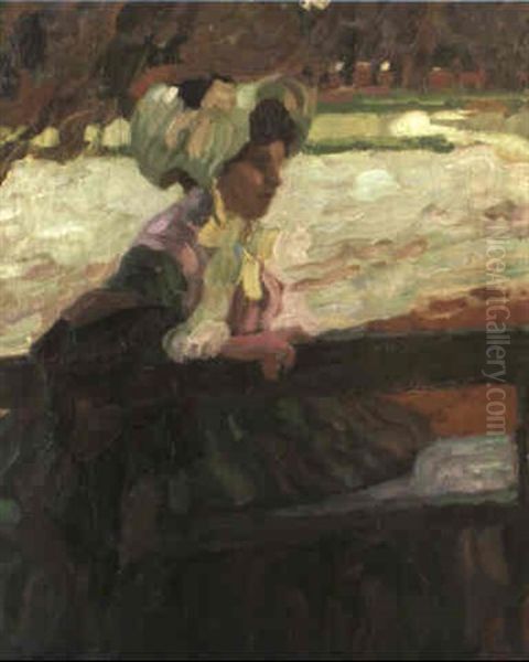 Im Schleisheimer Park Oil Painting by Leo Putz