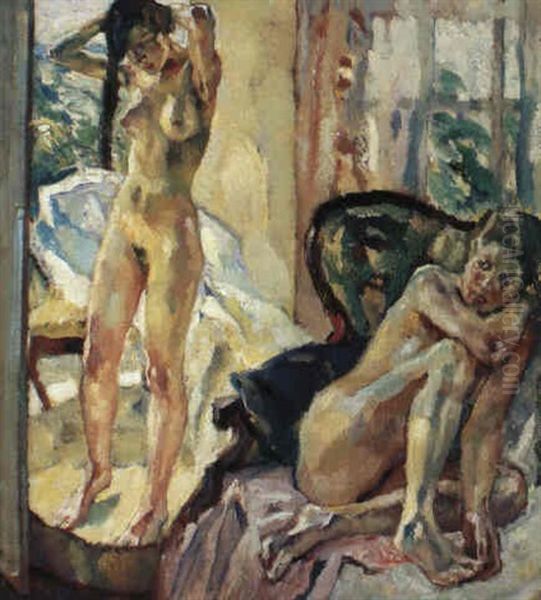 Morgensonne Oil Painting by Leo Putz