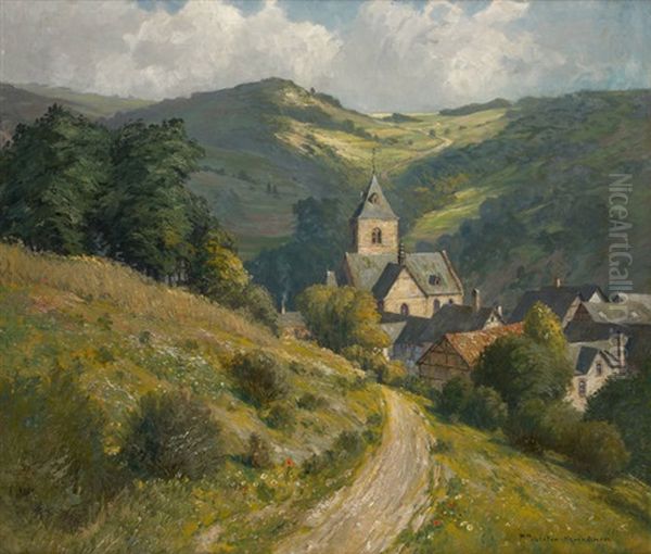 Vue Plongeante Sur Le Village Oil Painting by Paul Puetzhofen-Hambuechen