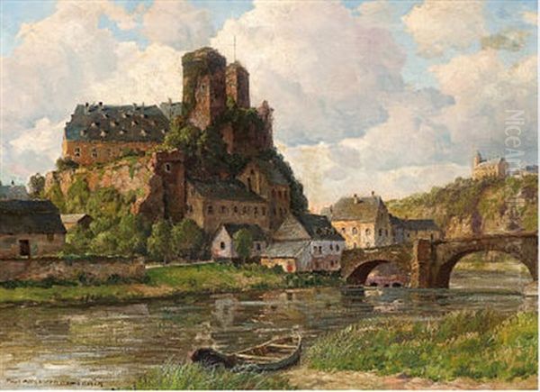 Schloss Runkel An Der Lahn Oil Painting by Paul Puetzhofen-Hambuechen