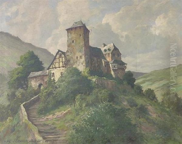 Burg In Eifellandschaft Oil Painting by Paul Puetzhofen-Hambuechen