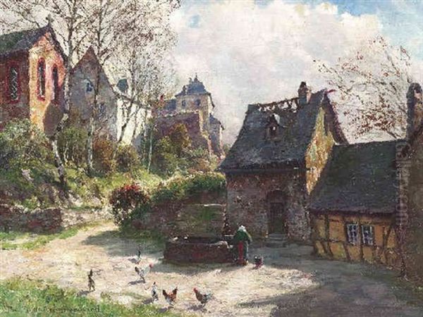 Eifeldorf Oil Painting by Paul Puetzhofen-Hambuechen