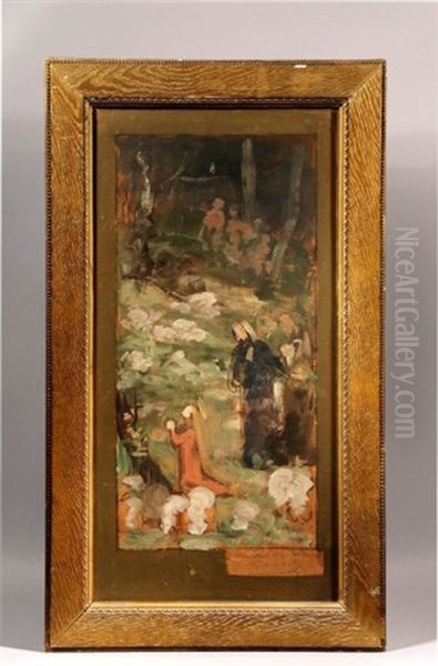 Esquisse Pour: Sainte Genevieve Enfant En Priere Ou Etude Pour:
L'enfance De Sainte Genevieve Pour Le Pantheon Oil Painting by Pierre Puvis de Chavannes